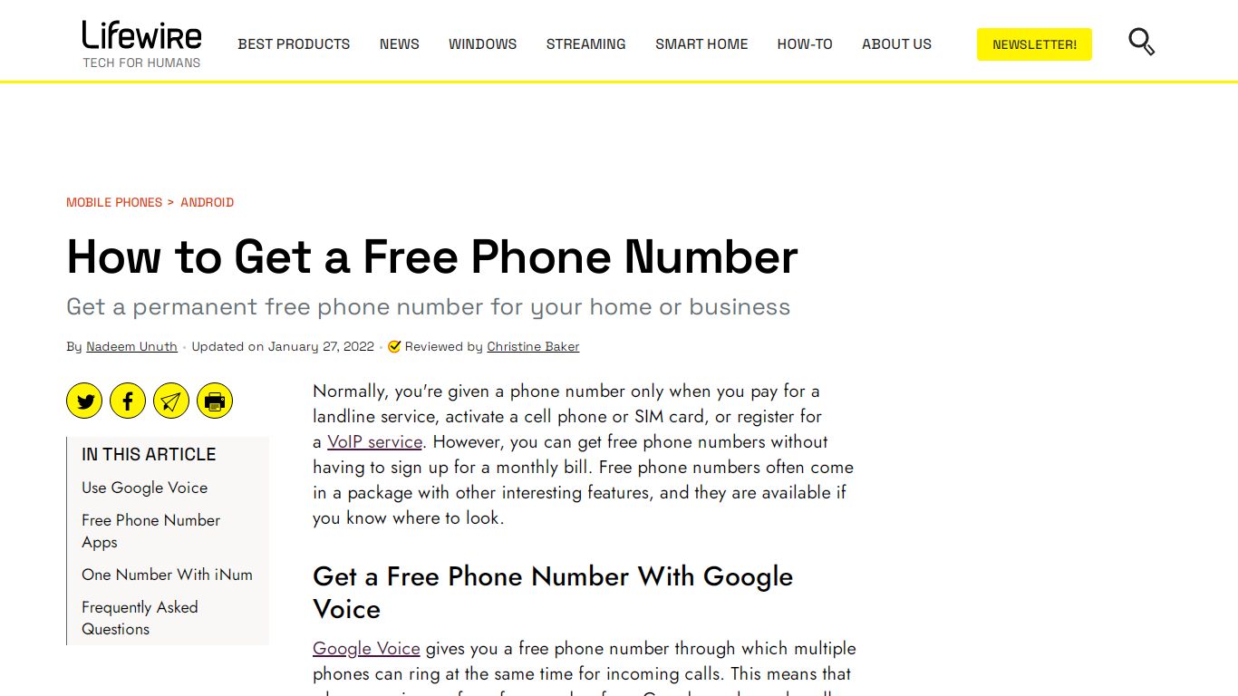 How to Get a Free Phone Number - Lifewire