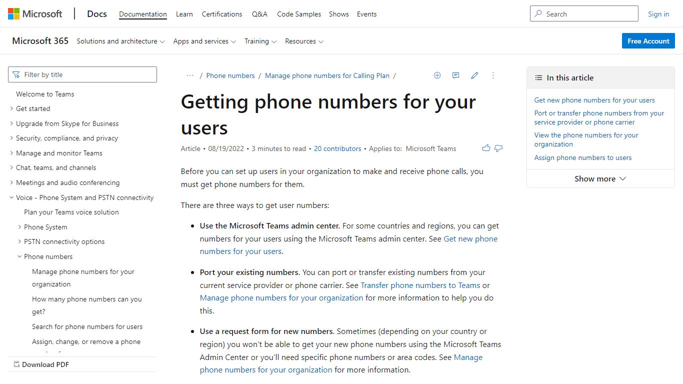 Getting phone numbers for your users - Microsoft Teams