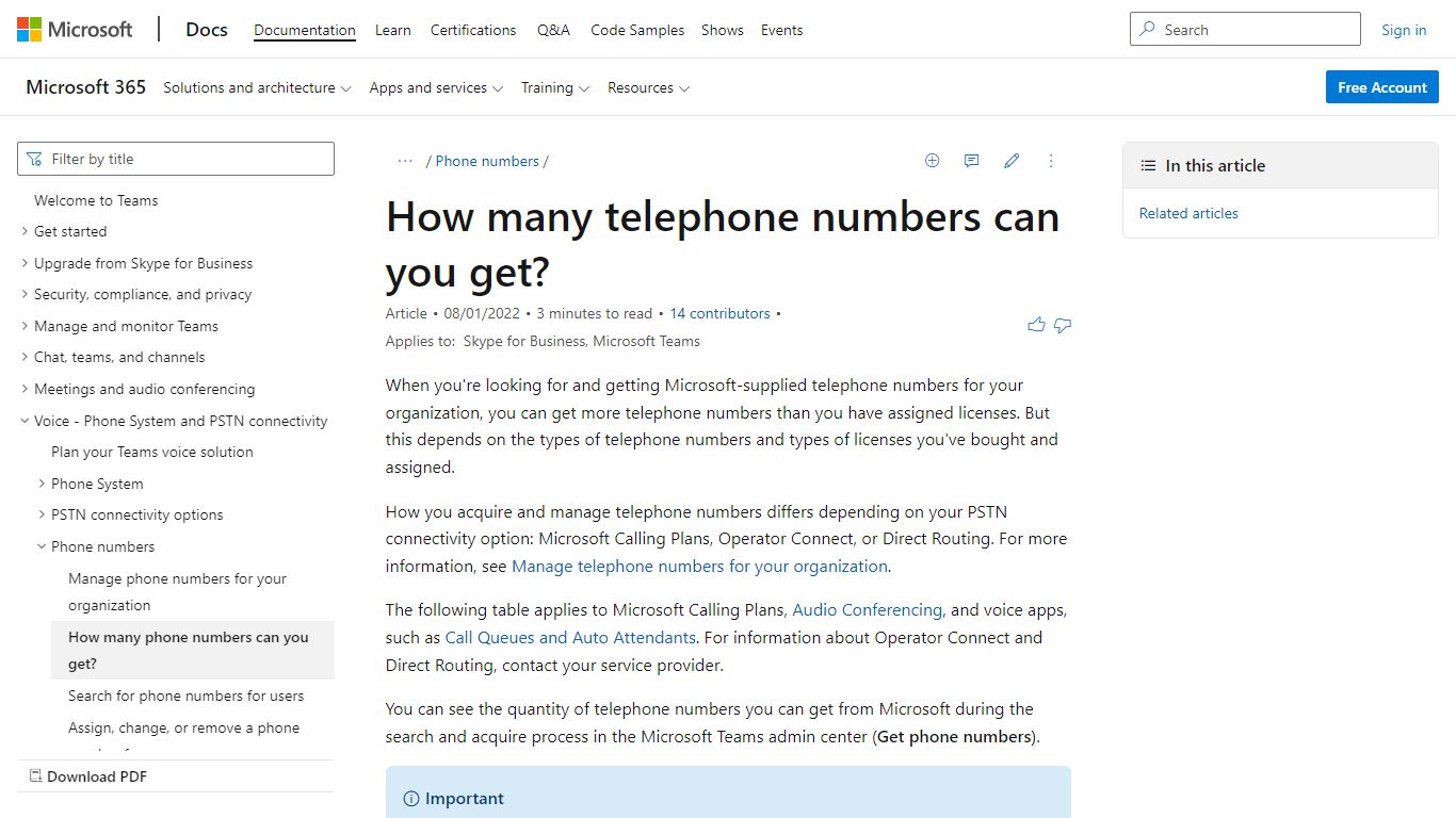 How many telephone numbers can you get? - Microsoft Teams